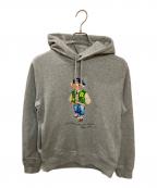 POLO RALPH LAURENポロ・ラルフローレン）の古着「ポロベアプリントプルオーバーパーカー」｜グレー