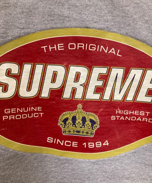 SUPREME（シュプリーム）SUPREME (シュプリーム) Crown Hooded Sweatshirt / ロゴプリントパーカー グレー サイズ:Sの古着・服飾アイテム