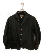 ORGUEILオルゲイユ）の古着「コットンリネンフレンチワークジャケット」｜ブラック