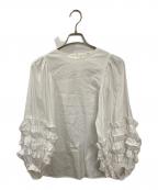 YORIヨリ）の古着「サークルフリルスリーブブラウス」｜ホワイト