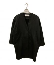 Audrey and John Wad（オードリーアンドジョンワッド）の古着「ノーカラー コクーン コート」｜ブラック