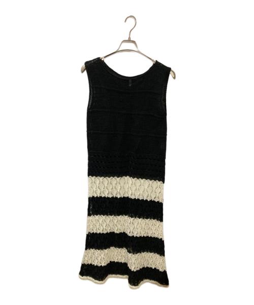 babaco（ババコ）babaco (ババコ) LEAF LACE STRIPE ワンピース ブラック サイズ:FREEの古着・服飾アイテム