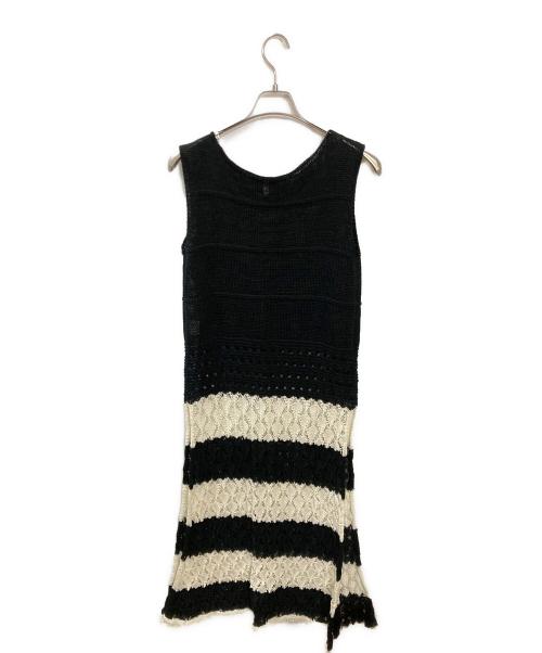 babaco（ババコ）babaco (ババコ) LEAF LACE STRIPE ワンピース ブラック サイズ:FREEの古着・服飾アイテム