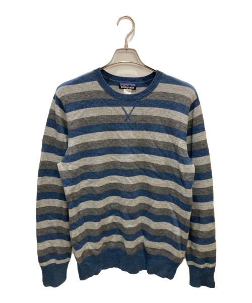 Patagonia（パタゴニア）Patagonia (パタゴニア) M's Wool Cask Crew ブルー×グレー サイズ:Mの古着・服飾アイテム
