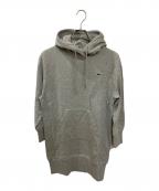 LACOSTEラコステ）の古着「裏毛スウェットフーディワンピース」｜グレー