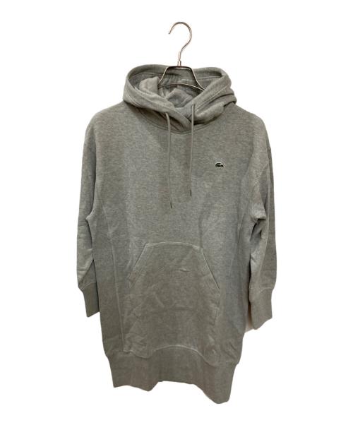 LACOSTE（ラコステ）LACOSTE (ラコステ) 裏毛スウェットフーディワンピース グレー サイズ:34 未使用品の古着・服飾アイテム