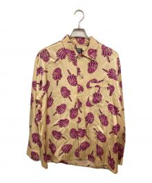 Hysteric Glamour（ヒステリックグラマー）の古着「MIDDLE FINGER柄 パジャマシャツ」｜ベージュ