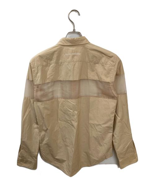 DRESSEDUNDRESSED（ドレスドアンドレスド）DRESSEDUNDRESSED (ドレスドアンドレスド) シアー切替シャツ カーキ サイズ:3の古着・服飾アイテム