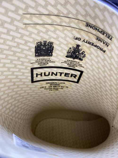 HUNTER（ハンター）HUNTER (ハンター) オリジナルレースショートレインブーツ パープル サイズ:UK5の古着・服飾アイテム