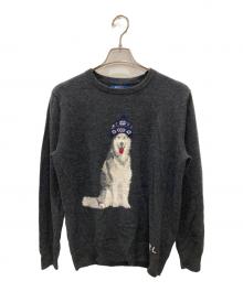 POLO RALPH LAUREN（ポロ・ラルフローレン）の古着「ドッグインターシャ カシミヤ セーター」｜グレー
