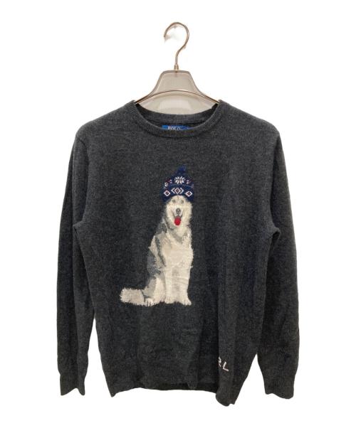 POLO RALPH LAUREN（ポロ・ラルフローレン）POLO RALPH LAUREN (ポロ・ラルフローレン) ドッグインターシャ カシミヤ セーター グレー サイズ:Sの古着・服飾アイテム