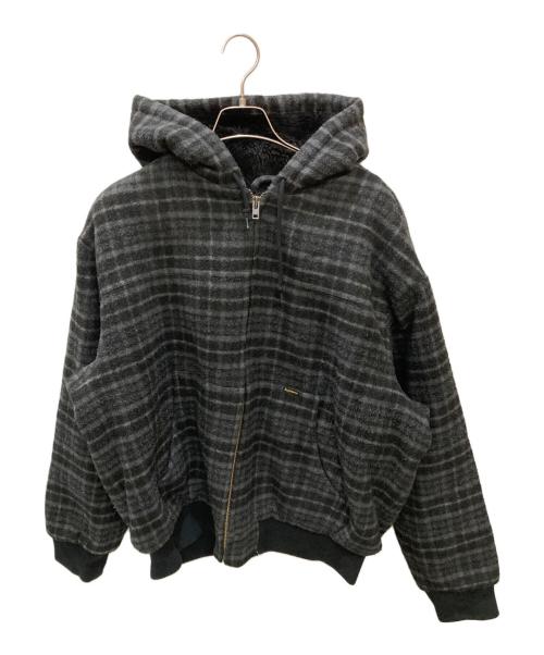 SUPREME（シュプリーム）SUPREME (シュプリーム) Plaid Wool Hooded Work Jacket グレー サイズ:Lの古着・服飾アイテム