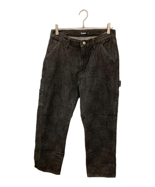 X-LARGE（エクストララージ）X-LARGE (エクストララージ) ALLOVER CIRCLE XL DENIM PANTS ブラック サイズ: 81cm (W32)の古着・服飾アイテム