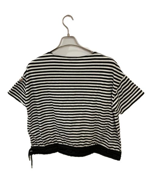 MONCLER（モンクレール）MONCLER (モンクレール) MAGLIA/ドローコードボーダーカットソー ホワイト×ブラック サイズ:Mの古着・服飾アイテム
