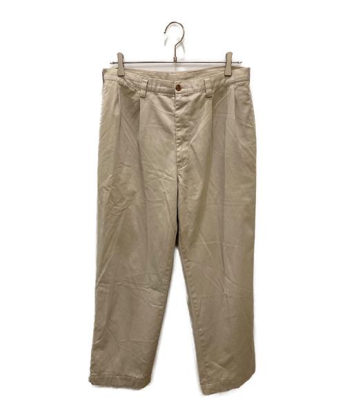 TROUSERS（トラウザーズ）TROUSERS (トラウザーズ) タックパンツ ベージュ サイズ:印字消えのため解読不可の古着・服飾アイテム