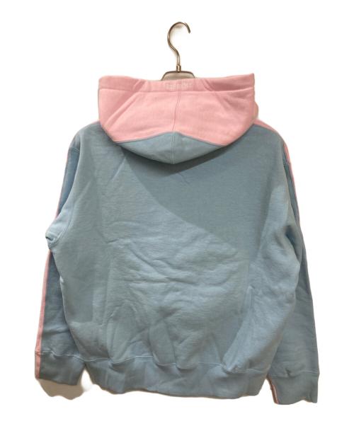 SUPREME（シュプリーム）Supreme (シュプリーム) S Logo Hooded Sweatshirt ピンク×ブルー サイズ:Sの古着・服飾アイテム
