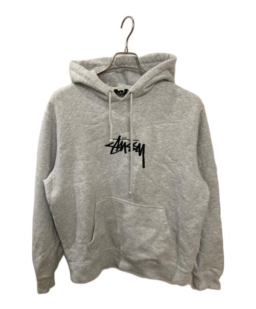 stussy（ステューシー）stussy (ステューシー) STOCK LOGO/プルオーバーパーカー グレー サイズ:Sの古着・服飾アイテム