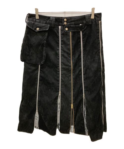youths in balaclava（ユースインバラクラバ）youths in balaclava (ユースインバラクラバ) ジッパーキルトスカート ブラック サイズ:Mの古着・服飾アイテム