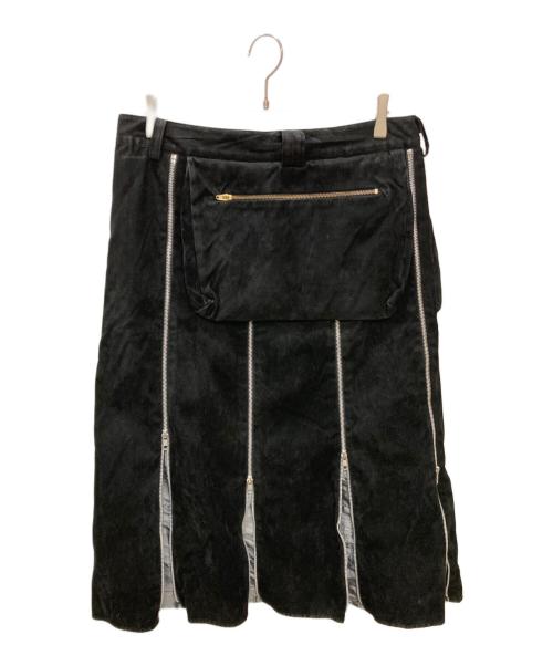 youths in balaclava（ユースインバラクラバ）youths in balaclava (ユースインバラクラバ) ジッパーキルトスカート ブラック サイズ:Mの古着・服飾アイテム