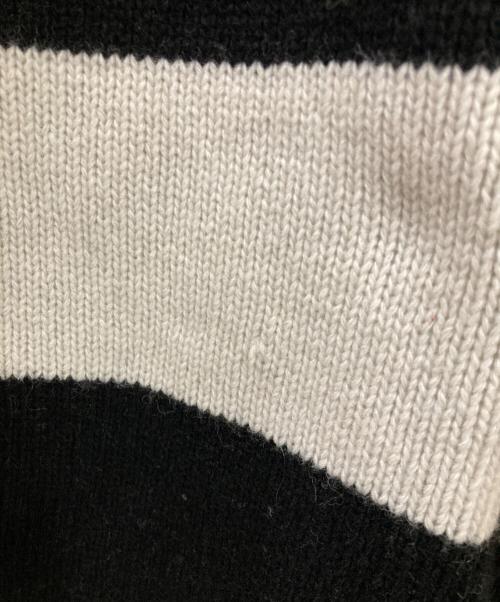 Merz b Schwanen（メルツベーシュヴァーネン）Merz b Schwanen (メルツベーシュヴァーネン) 襟付きボーダーニット ホワイト×ブラック サイズ:XLの古着・服飾アイテム