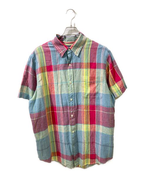 POLO RALPH LAUREN（ポロ・ラルフローレン）POLO RALPH LAUREN (ポロ・ラルフローレン) 半袖チェックシャツ ブルー×レッド サイズ:XLの古着・服飾アイテム