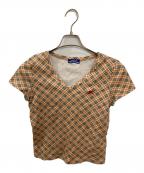 BURBERRY BLUE LABELバーバリー ブルー レーベル）の古着「ノバチェックカットソー」｜ベージュ