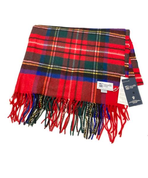 JOHNSTONS OF ELGIN（ジョンストンズオブエルガン）JOHNSTONS OF ELGIN (ジョンストンズオブエルガン) カシミヤマフラー レッドの古着・服飾アイテム