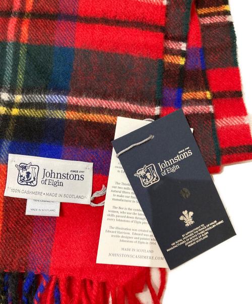 JOHNSTONS OF ELGIN（ジョンストンズオブエルガン）JOHNSTONS OF ELGIN (ジョンストンズオブエルガン) カシミヤマフラー レッドの古着・服飾アイテム