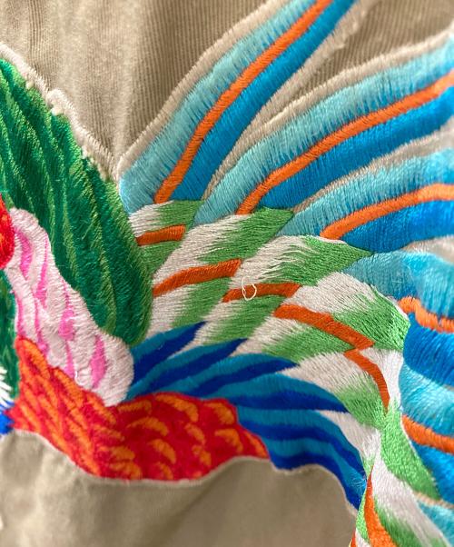 kansai international（カンサイインターナショナル）kansai international (カンサイインターナショナル) 90S 刺繍切替ショートジャケット ベージュ サイズ:Mの古着・服飾アイテム