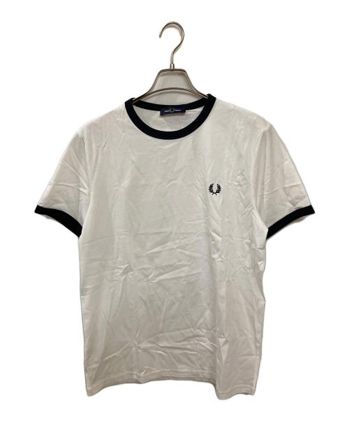FRED PERRY（フレッドペリー）FRED PERRY (フレッドペリー) 刺繍リンガーTシャツ ホワイト サイズ:Mの古着・服飾アイテム