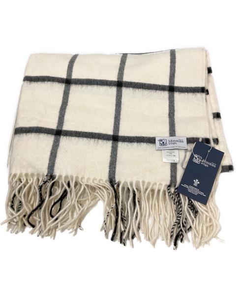 JOHNSTONS OF ELGIN（ジョンストンズオブエルガン）JOHNSTONS OF ELGIN (ジョンストンズオブエルガン) カシミヤ大判ストール ホワイトの古着・服飾アイテム