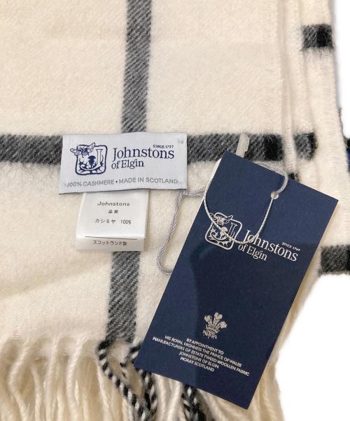 JOHNSTONS OF ELGIN（ジョンストンズオブエルガン）JOHNSTONS OF ELGIN (ジョンストンズオブエルガン) カシミヤ大判ストール ホワイトの古着・服飾アイテム
