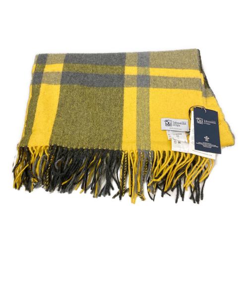 JOHNSTONS OF ELGIN（ジョンストンズオブエルガン）JOHNSTONS OF ELGIN (ジョンストンズオブエルガン) PLST (プラステ) 別注カシミヤウール大判ストール イエローの古着・服飾アイテム