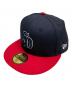 New Era（ニューエラ）の古着「キャップ」｜ネイビー×レッド