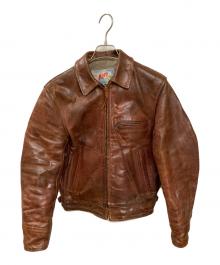 Aero LEATHER（エアロレザー）の古着「ホースハイドシングルレザージャケット」｜ブラウン