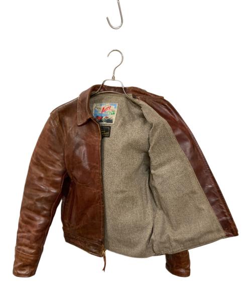 Aero LEATHER（エアロレザー）Aero LEATHER (エアロレザー) ホースハイドシングルレザージャケット ブラウン サイズ:34の古着・服飾アイテム