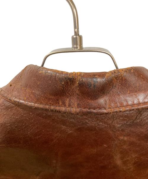 Aero LEATHER（エアロレザー）Aero LEATHER (エアロレザー) ホースハイドシングルレザージャケット ブラウン サイズ:34の古着・服飾アイテム