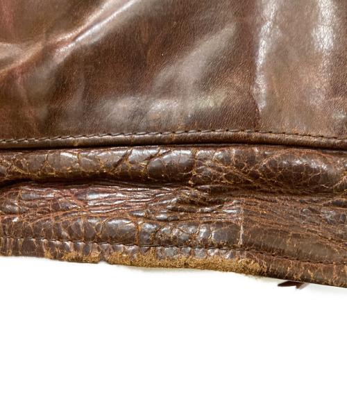 Aero LEATHER（エアロレザー）Aero LEATHER (エアロレザー) ホースハイドシングルレザージャケット ブラウン サイズ:34の古着・服飾アイテム