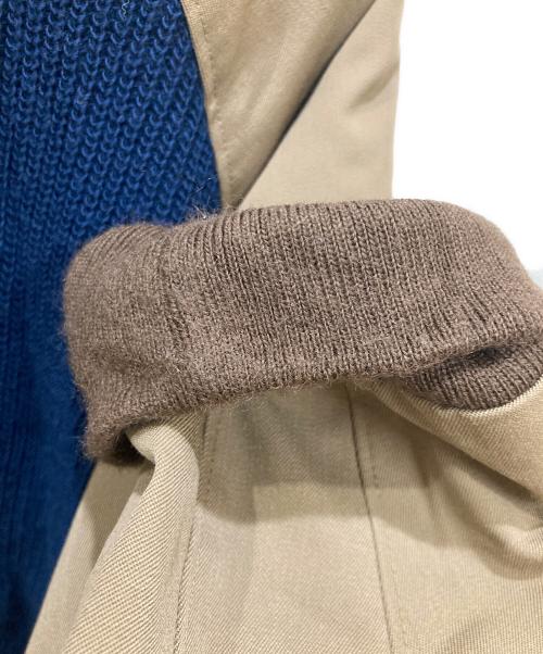 KOLOR（カラー）KOLOR (カラー) スイングトップドッキングニット ネイビー×ベージュ サイズ:3の古着・服飾アイテム