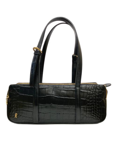 Giada Roberta di Camerino（ジャーダ ロベルタ ディ カメリーノ）Giada Roberta di Camerino (ジャーダ ロベルタ ディ カメリーノ) 復刻クロコ型押しバッグ ブラックの古着・服飾アイテム