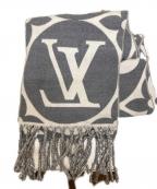 LOUIS VUITTONルイ ヴィトン）の古着「マフラー・LV メダリオン」｜グレー×ホワイト