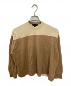 DRAWERドゥロワー）の古着「ウールバイカラークルーネックニット」｜ブラウン