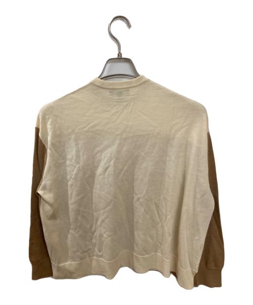 DRAWER（ドゥロワー）Drawer (ドゥロワー) ウールバイカラークルーネックニット ブラウン サイズ:1の古着・服飾アイテム