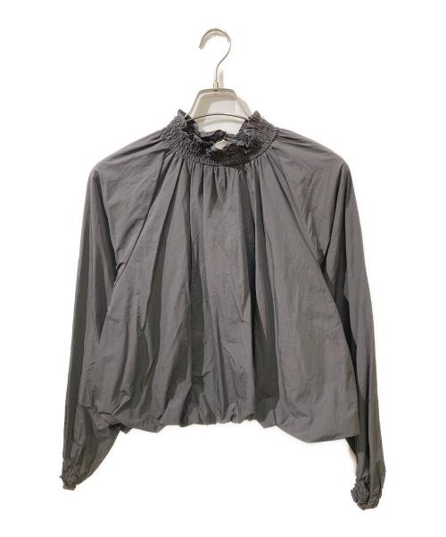 Noble（ノーブル）Noble (ノーブル) パフスリーブギャザーブラウス グレー サイズ:Fの古着・服飾アイテム