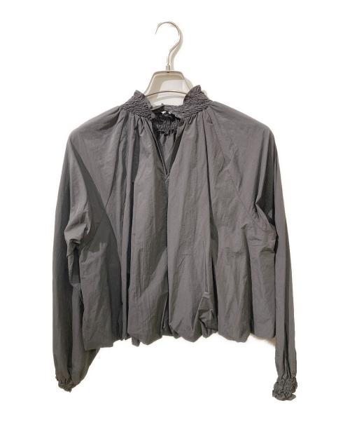 Noble（ノーブル）Noble (ノーブル) パフスリーブギャザーブラウス グレー サイズ:Fの古着・服飾アイテム