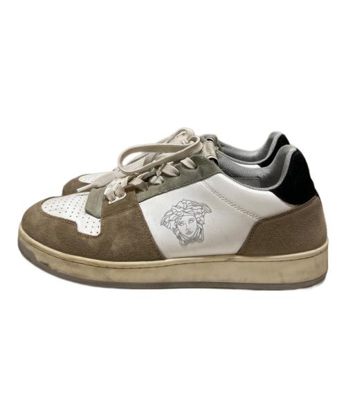 VERSACE（ヴェルサーチェ）VERSACE (ヴェルサーチェ) Medusa Logo Suede Leather Sneakers ブラウン サイズ:42の古着・服飾アイテム