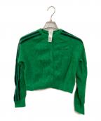 adidasアディダス）の古着「FLUFFY KNITTED CARDIGAN」｜グリーン