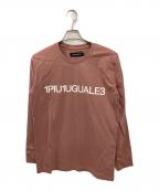 1piu1uguale3ウノピュウノウグァーレトレ）の古着「ROGO L/S/ロゴカットソー」｜ピンク