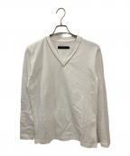 1piu1uguale3ウノピュウノウグァーレトレ）の古着「ラインストーンVネックカットソー」｜ホワイト