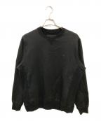 1piu1uguale3ウノピュウノウグァーレトレ）の古着「SIC CREW SWEAT/クルーネックスウェット」｜ブラック